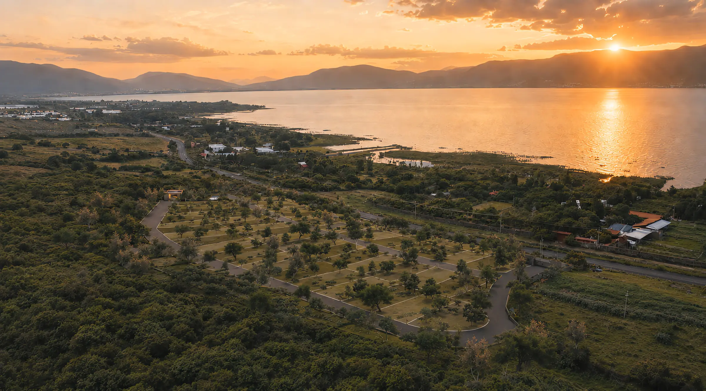 Aerial view of the La Raya lot layout